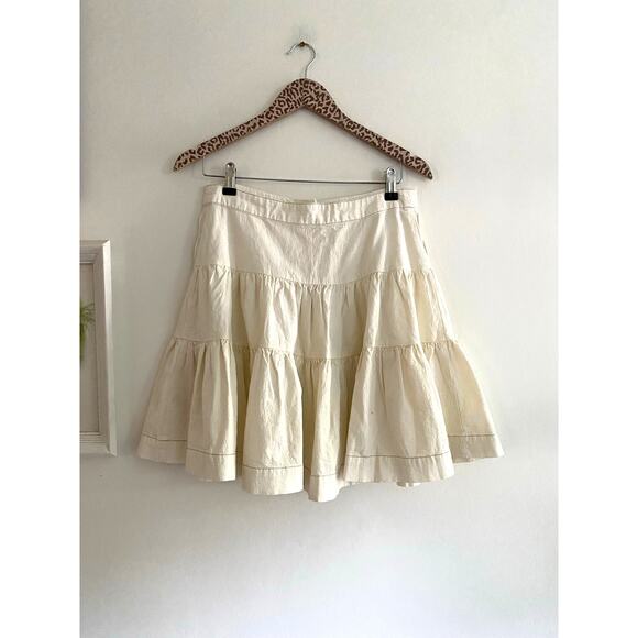 FREE PEOPLE August Natural Cream Mini Skirt Size 6 NEW - Picture 5 of 7
